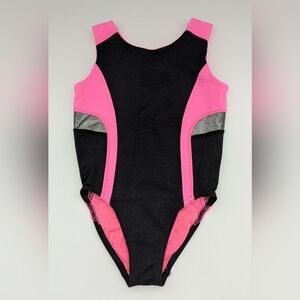 Ivivva Girls' (Size 6) Black, Pink, Silver Bodysuit/Leotard